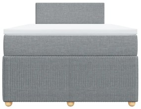 Cama boxspring com colchão 120x190 cm tecido cinzento-claro