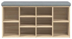 Banco sapateira 102x32x50 cm derivados madeira carvalho sonoma