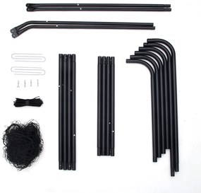 Baliza de futebol para crianças 300 x 120 x 205 cm Preta