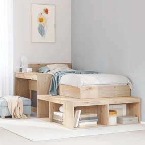 vidaXL Cama sem colchão 90x200 cm madeira de pinho maciça