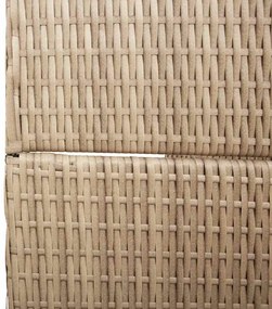 Divisor de Ambiente 4 Painéis Dobrável Bege 196x180 cm Polyrattan