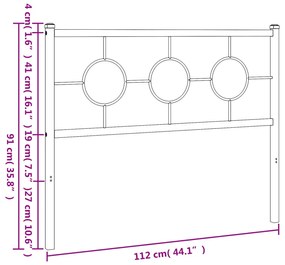 Cabeceira de cama 107 cm metal branco