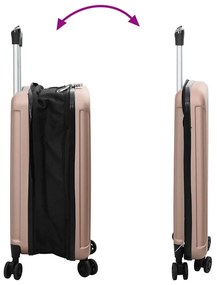 Mala Dobravel Casca Dura 20'' Rosa Dourado 34x23x55.5 cm ABS