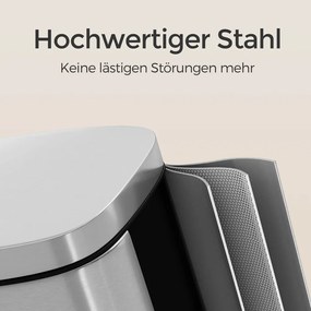 Caixote do lixo 30 L em aço inoxidável 35 x 23,8 x 63 cm prateado