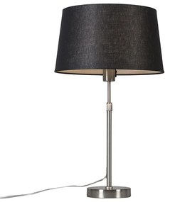 Candeeiro de mesa aço com sombra preta 35 cm ajustável - Parte Design,Moderno