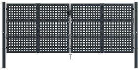 Portão de jardim 400x125 cm aço antracite