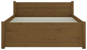 Estrutura de cama solteiro 90x190cm madeira maciça castanho mel