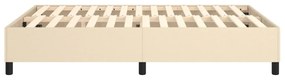 Estrutura de cama sem colchão 140x190 cm tecido cor creme