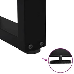 Pernas para mesa de jantar em V, 2 peças, pretas, 80x(72-73,3) cm, aço