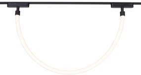 Sistema de iluminação de trilho com 6 luzes de teto e 2 pendentes pretas monofásicas - Magnetic Marra Tautau