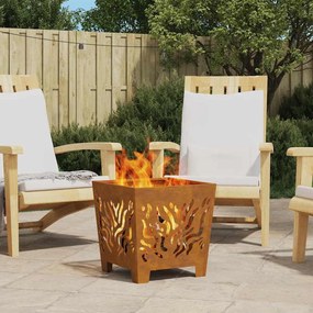 vidaXL Fire Pit Castanho 40 x 40 x 40 cm Aço corten