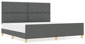 Cama vidaXL Cinza Escuro 200x200 cm Tecido