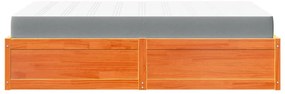 Cama com colchão 120x190 cm pinho maciço castanho-mel