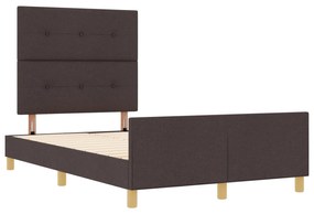 Cama de tecido marrom escuro vidaXL 120x190 cm