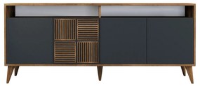 Console Milan – Walnut Anthracite – 180 cm x 78 cm x 35 cm