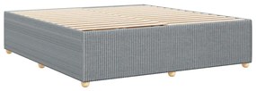 Estrutura de cama sem colchão 180x200 cm tecido cinzento-claro