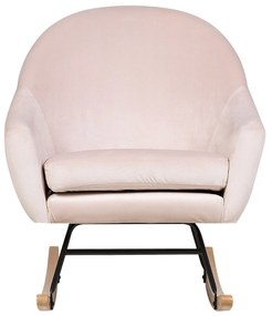 Cadeira de baloiço em veludo rosa OXIE Beliani