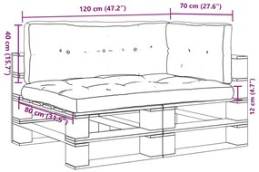 Almofadões p/ móveis de paletes 3 pcs tecido cinza