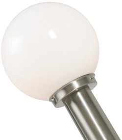 Poste de luz de exterior moderno em aço inoxidável 50 cm - Sfera Moderno