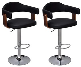 vidaXL Bancos de bar 2 pcs madeira curvada