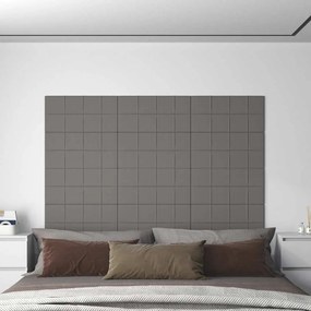 vidaXL Painel de parede 12 pcs 60x30 cm tecido 2,16 m² cor cinza-claro