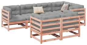 vidaXL 7 pcs conj. sofás jardim c/ almofadões madeira abeto-de-douglas
