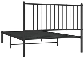 Estrutura de cama com cabeceira 107x203 cm metal preto
