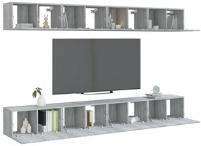 Móveis de TV 8pcs 60x30x30 cm derivados de madeira cinza sonoma