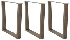 Mesa de jantar pernas 3 pcs forma V 80x(72-73,3) cm aço natural