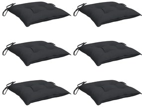 Almofadões para móveis de paletes 6 pcs tecido oxford preto