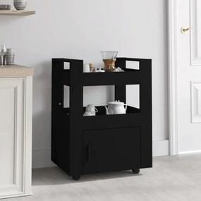 vidaXL Carrinho de cozinha 60x45x80 cm derivados de madeira preto