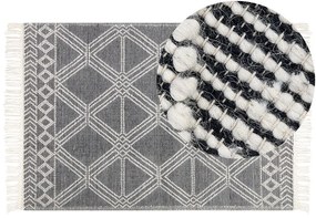 Tapete em lã cinzento e branco creme 160 x 230 cm TOPRAKKALE Beliani
