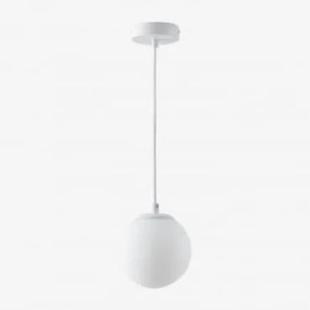 Luminária De Teto Ø12 Cm Em Ferro Com Bola De Vidro Uvol Branco - Sklum
