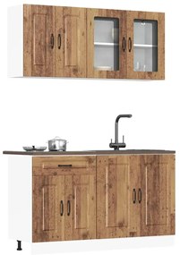 vidaXL 4 peças armário de cozinha conjunto Kalmar madeira velha