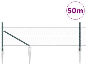 Cerca Hexagonal vidaXL Verde 0,4x50 m Aço