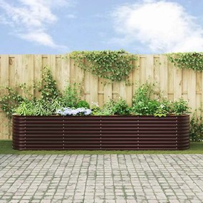 Canteiro Elevado de Jardim Marrom vidaXL 400x80x81 cm em Aço Galvaniza