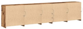 Aparador com Luzes LED Madeira Velha 283x37x67 cm Madeira de Engenhari