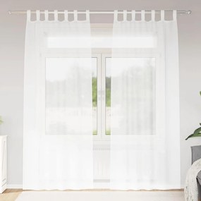 Cortinas com cortinas 2 pcs Branco 140 x 225 cm Poliéster