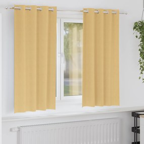 vidaXL Cortinas com cortinas 2 pcs Bege 175 x 140 cm Poliéster
