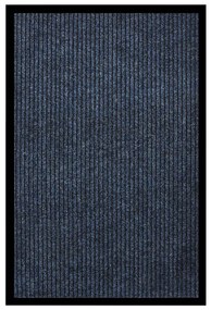 Tapete de porta às riscas 80x120 cm azul