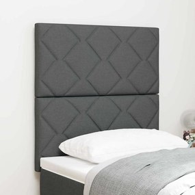 vidaXL Cabeceira Blocos de Diamante Cinza Escuro 80 cm em Tecido