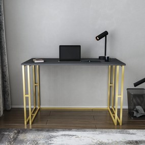 Secretária de Estudo Kane - Dourado Antracite - 120x60x74,8 cm