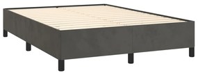 Estrutura de cama sem colchão 140x200 cm veludo cinzento-escuro