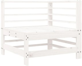Sofá de canto com almofadões pinho maciço branco