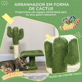 PawHut Arranhador para Gatos em Forma de Cactus de 55,5 cm Torre para