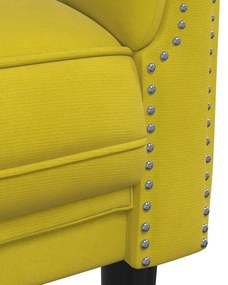 3 pcs conjunto de sofás veludo amarelo