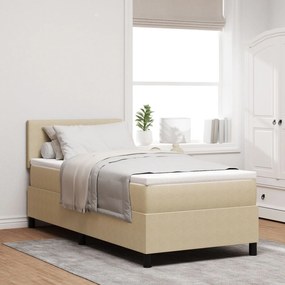 Cama Box Spring com Colchão Verde Claro Cinza Solteiro Tecido de Velud