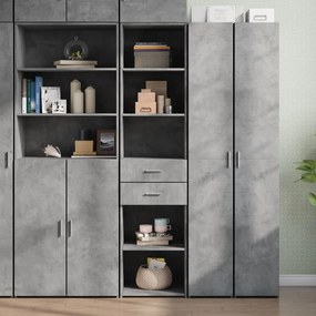 vidaXL Armário alto 45x42,5x185 cm derivados de madeira cinza cimento