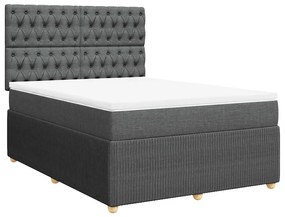 Cama com molas/colchão 140x200 cm tecido cinzento-escuro