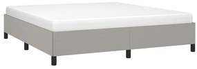 Estrutura de cama sem colchão 160x200 cm tecido cinzento-claro